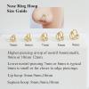 ORANGELOVE 316L Surgical Steel Hinge Triple Hoop Segment Nose Rings Cartilage Hoop Seamless Hinged Clicker Ear Piercing for Helix, Tragus, Conch, Cartilage, Nostril Piercings 20G 18G 16G(Gold-CZ Triple Hoop)