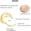 ORANGELOVE 316L Surgical Steel Hinge Triple Hoop Segment Nose Rings Cartilage Hoop Seamless Hinged Clicker Ear Piercing for Helix, Tragus, Conch, Cartilage, Nostril Piercings 20G 18G 16G(Gold-Triple Hoop)