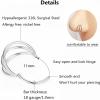 ORANGELOVE 316L Surgical Steel Hinge Triple Hoop Segment Nose Rings Cartilage Hoop Seamless Hinged Clicker Ear Piercing for Helix, Tragus, Conch, Cartilage, Nostril Piercings 20G 18G 16G(Silver-Triple Hoop)