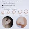ORANGELOVE 316L Surgical Steel Hinge Triple Hoop Segment Nose Rings Cartilage Hoop Seamless Hinged Clicker Ear Piercing for Helix, Tragus, Conch, Cartilage, Nostril Piercings 20G 18G 16G(Rose Gold-CZ Triple Hoop)