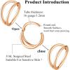 ORANGELOVE Double Hoop Nose Ring 18G 16G 316L Surgical Steel Cartilage Earring Septum Jewelry Seamless Hinged Clicker Segment Ring Conch Daith Tragus Helix Rook Piercing Earring Lip Ring(2pcs/16G/Diameter:9mm/Rose Gold)