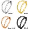 ORANGELOVE Double Hoop Nose Ring 18G 16G 316L Surgical Steel Cartilage Earring Septum Jewelry Seamless Hinged Clicker Segment Ring Conch Daith Tragus Helix Rook Piercing Earring Lip Ring(2pcs/18G/Diameter:8mm/Gold)