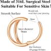 ORANGELOVE Double Hoop Nose Ring 18G 16G 316L Surgical Steel Cartilage Earring Septum Jewelry Seamless Hinged Clicker Segment Ring Conch Daith Tragus Helix Rook Piercing Earring Lip Ring(2pcs/20G/Diameter:9mm/Rose Gold)