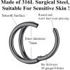 ORANGELOVE Double Hoop Nose Ring 18G 16G 316L Surgical Steel Cartilage Earring Septum Jewelry Seamless Hinged Clicker Segment Ring Conch Daith Tragus Helix Rook Piercing Earring Lip Ring(2pcs/20G/Diameter:7mm/Black)