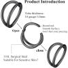 ORANGELOVE Double Hoop Nose Ring 18G 16G 316L Surgical Steel Cartilage Earring Septum Jewelry Seamless Hinged Clicker Segment Ring Conch Daith Tragus Helix Rook Piercing Earring Lip Ring(1pc/18G/Diameter:10mm/Black)