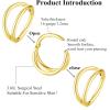 ORANGELOVE Double Hoop Nose Ring 18G 16G 316L Surgical Steel Cartilage Earring Septum Jewelry Seamless Hinged Clicker Segment Ring Conch Daith Tragus Helix Rook Piercing Earring Lip Ring(2pcs/16G/Diameter:10mm/Gold)