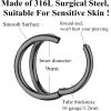 ORANGELOVE Double Hoop Nose Ring 18G 16G 316L Surgical Steel Cartilage Earring Septum Jewelry Seamless Hinged Clicker Segment Ring Conch Daith Tragus Helix Rook Piercing Earring Lip Ring(1pc/16G/Diameter:9mm/Black)