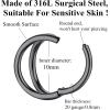 ORANGELOVE Double Hoop Nose Ring 18G 16G 316L Surgical Steel Cartilage Earring Septum Jewelry Seamless Hinged Clicker Segment Ring Conch Daith Tragus Helix Rook Piercing Earring Lip Ring(2pcs/20G/Diameter:10mm/Black)