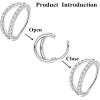 ORANGELOVE Double Hoop Nose Ring 18G 16G 316L Surgical Steel Cartilage Earring Septum Jewelry Seamless Hinged Clicker Segment Ring Conch Daith Tragus Helix Rook Piercing Earring Lip Ring(1pc/Double Row CZ/20G/9mm/Silver)