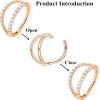 ORANGELOVE Double Open Stack CZ Nose Ring Hoop 316L Surgical Steel Helix Rook Conch Cartilage Daith Tragus Earrings Hinged Segment Nostril Piercing Septum Clicker 20G 18G 16G Lip Ring(1pc/18G 12mm Rose Gold/Clear CZ)