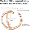 ORANGELOVE Double Open Stack CZ Nose Ring Hoop 316L Surgical Steel Helix Rook Conch Cartilage Daith Tragus Earrings Hinged Segment Nostril Piercing Septum Clicker 20G 18G 16G Lip Ring(1pc/18G 7mm Rose Gold/Clear CZ)