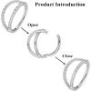 ORANGELOVE Double Open Stack CZ Nose Ring Hoop 316L Surgical Steel Helix Rook Conch Cartilage Daith Tragus Earrings Hinged Segment Nostril Piercing Septum Clicker 20G 18G 16G Lip Ring(1pc/18G 7mm Silver/Clear CZ)