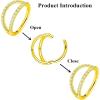 ORANGELOVE Double Open Stack CZ Nose Ring Hoop 316L Surgical Steel Helix Rook Conch Cartilage Daith Tragus Earrings Hinged Segment Nostril Piercing Septum Clicker 20G 18G 16G Lip Ring(1pc/16G 12mm Gold/Clear CZ)