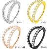 ORANGELOVE Double Open Stack CZ Nose Ring Hoop 316L Surgical Steel Helix Rook Conch Cartilage Daith Tragus Earrings Hinged Segment Nostril Piercing Septum Clicker 20G 18G 16G Lip Ring(1pc/20G 12mm Rose Gold/Clear CZ)