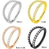 ORANGELOVE Double Open Stack CZ Nose Ring Hoop 316L Surgical Steel Helix Rook Conch Cartilage Daith Tragus Earrings Hinged Segment Nostril Piercing Septum Clicker 20G 18G 16G Lip Ring(1pc/18G 10mm Gold/Clear CZ)