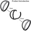 ORANGELOVE Double Open Stack CZ Nose Ring Hoop 316L Surgical Steel Helix Rook Conch Cartilage Daith Tragus Earrings Hinged Segment Nostril Piercing Septum Clicker 20G 18G 16G Lip Ring(1pc/16G 8mm Black/Clear CZ)