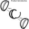 ORANGELOVE Double Open Stack CZ Nose Ring Hoop 316L Surgical Steel Helix Rook Conch Cartilage Daith Tragus Earrings Hinged Segment Nostril Piercing Septum Clicker 20G 18G 16G Lip Ring(1pc/20G 9mm Black/Clear CZ)