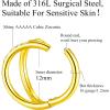 ORANGELOVE Double Open Stack CZ Nose Ring Hoop 316L Surgical Steel Helix Rook Conch Cartilage Daith Tragus Earrings Hinged Segment Nostril Piercing Septum Clicker 20G 18G 16G Lip Ring(1pc/16G 12mm Gold/Clear CZ)