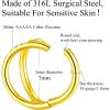 ORANGELOVE Double Open Stack CZ Nose Ring Hoop 316L Surgical Steel Helix Rook Conch Cartilage Daith Tragus Earrings Hinged Segment Nostril Piercing Septum Clicker 20G 18G 16G Lip Ring(1pc/18G 7mm Gold/Clear CZ)