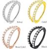 ORANGELOVE Double Open Stack CZ Nose Ring Hoop 316L Surgical Steel Helix Rook Conch Cartilage Daith Tragus Earrings Hinged Segment Nostril Piercing Septum Clicker 20G 18G 16G Lip Ring(1pc/20G 10mm Black/Clear CZ)