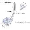ORANGELOVE G23 Titanium 14G Belly Button Rings Cubic Zirconia Internally Threaded CZ Belly Ring Navel Barbell Stud Body Piercing Jewelry 14 Gauge 8mm 10mm 12mm 14mm(14G/Bar Length:10mm/Silver)
