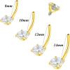 ORANGELOVE G23 Titanium 14G Belly Button Rings Cubic Zirconia Internally Threaded CZ Belly Ring Navel Barbell Stud Body Piercing Jewelry 14 Gauge 8mm 10mm 12mm 14mm(14G/Bar Length:10mm/Gold)