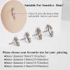 ORANGELOVE G23 Titanium 14G Belly Button Rings for Women Hinged Hoop Clicker Belly Ring Reverse Curved Navel Ring Floating Navel Barbell Piercing Jewelry 14 Gauge 8mm 10mm 12mm 14mm(CZ Silver)