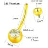 ORANGELOVE G23 Titanium Belly Button Ring – CZ Round Cubic Zirconia Internally Threaded Navel Piercing Ring – 14mm, 12mm, 10mm, 8mm – 14G Belly Piercings Barbell Jewelry for Women & Men(14G/Bar Length:14mm/Gold)