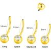 ORANGELOVE G23 Titanium Belly Button Ring – CZ Round Cubic Zirconia Internally Threaded Navel Piercing Ring – 14mm, 12mm, 10mm, 8mm – 14G Belly Piercings Barbell Jewelry for Women & Men(14G/Bar Length:14mm/Gold)