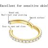 ORANGELOVE Hypoallergenic 16G Nose Rings Hoop with Cubic Zirconia 316L Surgical Steel Piercing Jewelry for Cartilage Helix Rook Daith Tragus Ear Lobe,Diameter 6mm to 12mm,Gold-Rose Gold-Silver