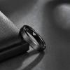 TRUMIUM 2mm 4mm 6mm 8mm 10mm Tungsten Ring Wedding Band for Women Men Bevel Edges Brushed Comfort Fit Size 4-15(Black 4mm)