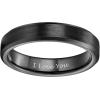 TRUMIUM 2mm 4mm 6mm 8mm 10mm Tungsten Ring Wedding Band for Women Men Bevel Edges Brushed Comfort Fit Size 4-15(Black 4mm I Love You)