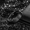 TRUMIUM 2mm 4mm 6mm 8mm 10mm Tungsten Ring Wedding Band for Women Men Bevel Edges Brushed Comfort Fit Size 4-15(Black 6mm)