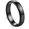 TRUMIUM 2mm 4mm 6mm 8mm Black Tungsten Ring for Men Women Wedding Band Domed High Polish Comfort Fit 4-15(4mm Black)