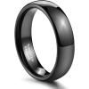 TRUMIUM 2mm 4mm 6mm 8mm Black Tungsten Ring for Men Women Wedding Band Domed High Polish Comfort Fit 4-15(6mm Black)