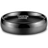 TRUMIUM 2mm 4mm 6mm 8mm Black Tungsten Ring for Men Women Wedding Band Domed High Polish Comfort Fit 4-15(6mm Black)