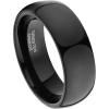 TRUMIUM 2mm 4mm 6mm 8mm Black Tungsten Ring for Men Women Wedding Band Domed High Polish Comfort Fit 4-15(8mm Black)
