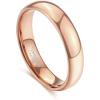 TRUMIUM 2mm 4mm 6mm 8mm Tungsten Wedding Band Ring for Men Women Silver/Rose Gold Plated/Rainbow/Gold Plated Domed High Polish Engagement Promise Rings Comfort Fit 4-15(4mm rose gold plated)