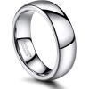 TRUMIUM 2mm 4mm 6mm 8mm Tungsten Wedding Band Ring for Men Women Silver/Rose Gold Plated/Rainbow/Gold Plated Domed High Polish Engagement Promise Rings Comfort Fit 4-15(6mm silver plated)
