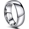 TRUMIUM 2mm 4mm 6mm 8mm Tungsten Wedding Band Ring for Men Women Silver/Rose Gold Plated/Rainbow/Gold Plated Domed High Polish Engagement Promise Rings Comfort Fit 4-15(8mm silver plated)