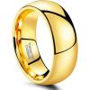 TRUMIUM 2mm 4mm 6mm 8mm Tungsten Wedding Band Ring for Men Women Silver/Rose Gold Plated/Rainbow/Gold Plated Domed High Polish Engagement Promise Rings Comfort Fit 4-15(8mm 24k gold plated)