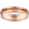 TRUMIUM 2mm 4mm 6mm 8mm Tungsten Wedding Band Ring for Men Women Silver/Rose Gold Plated/Rainbow/Gold Plated Domed High Polish Engagement Promise Rings Comfort Fit 4-15(4mm rose gold plated)