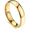 TRUMIUM 2mm 4mm 6mm 8mm Tungsten Wedding Band Ring for Men Women Silver/Rose Gold Plated/Rainbow/Gold Plated Domed High Polish Engagement Promise Rings Comfort Fit 4-15(4mm 24k gold plated)