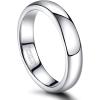 TRUMIUM 2mm 4mm 6mm 8mm Tungsten Wedding Band Ring for Men Women Silver/Rose Gold Plated/Rainbow/Gold Plated Domed High Polish Engagement Promise Rings Comfort Fit 4-15(4mm silver plated)