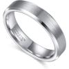 TRUMIUM 4mm 6mm 8mm Tungsten Wedding Band Ring for Men Women Silver Plated Matte Finished Engagement Rings Comfort Fit 4-15(4mm silver plated)