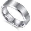 TRUMIUM 4mm 6mm 8mm Tungsten Wedding Band Ring for Men Women Silver Plated Matte Finished Engagement Rings Comfort Fit 4-15(6mm silver plated)