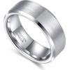 TRUMIUM 4mm 6mm 8mm Tungsten Wedding Band Ring for Men Women Silver Plated Matte Finished Engagement Rings Comfort Fit 4-15(8mm silver plated)