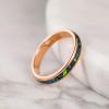 TRUMIUM 4mm 6mm Wedding Rings for Men Women Tungsten Carbide Galaxy Opal and Sandblast Inlay Multi-Colored Mens Wedding Band Beveled Edges Comfort Fit Size 5-13(Rose Gold-4mm)