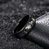 TRUMIUM 4mm 6mm Wedding Rings for Men Women Tungsten Carbide Galaxy Opal and Sandblast Inlay Multi-Colored Mens Wedding Band Beveled Edges Comfort Fit Size 5-13(Opal& Gold Foil-6mm)