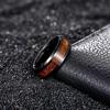 TRUMIUM 6mm 8mm Mens Wedding Band Tungsten Rings for Men Women Whiskey Wood Turquoise Opal Guitar String Black Wedding Rings Beveled Edges Comfort Fit Size 6-13(8mm Wood)